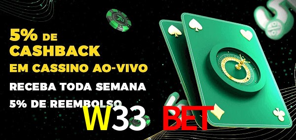 Promoções do cassino ao Vivo W33 Bet
